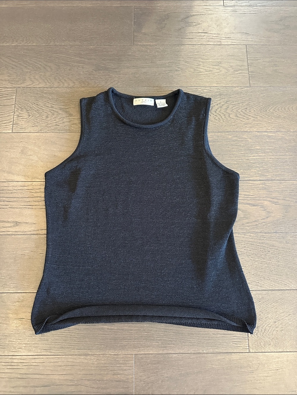 Vintage Sleeveless Knit Top - Black Women Large